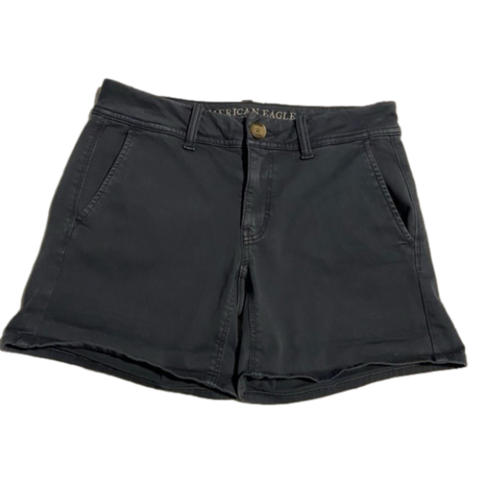 American Eagle Women's Midi Shorts Stretch Denim Size 2 Blue Classic